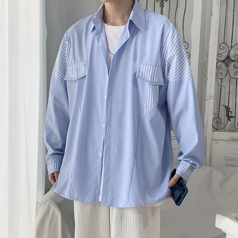 Patchwork Striped Black White Harajuku Long Sleeve Shirt Men Oversize Blouse Summer Fashion Cardigan Korean Casual Slim Work Top
Patchwork Striped Black White Harajuku Long Sleeve Shirt Men Oversize Blouse Summer Fashion Cardigan Korean Casual Slim Work Top