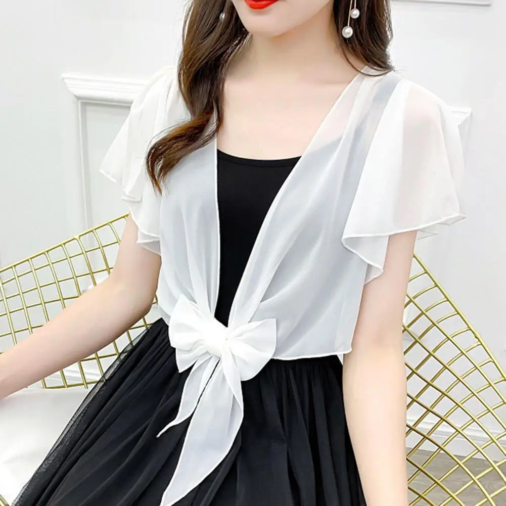 Trendy Summer Cardigan Ruffle Sleeve Loose Fit Crop Coat Summer Chiffon Short Jacket Sunscreen Coat
Trendy Summer Cardigan Ruffle Sleeve Loose Fit Crop Coat Summer Chiffon Short Jacket Sunscreen Coat