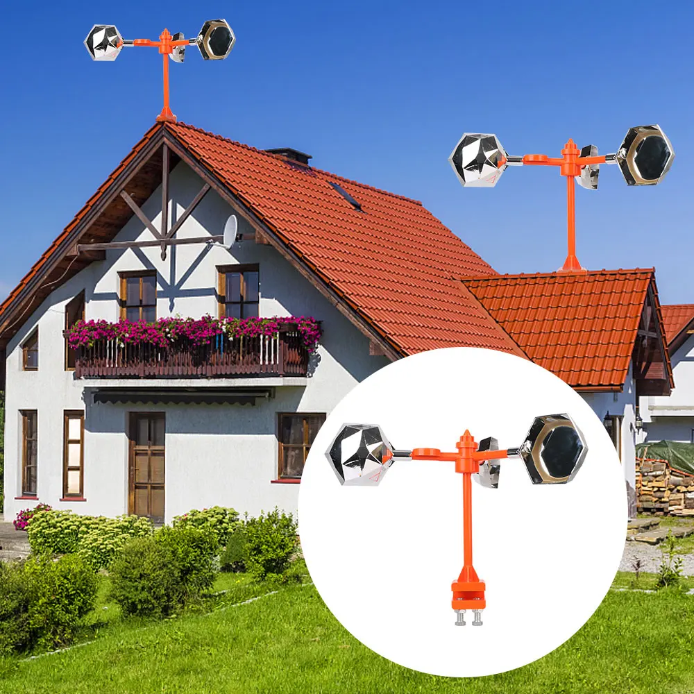 

Voice Bird Repellent 360° Solar Reflective Bird Repeller Driving Device for Outdoor Garden Wind Power Birds Repeller