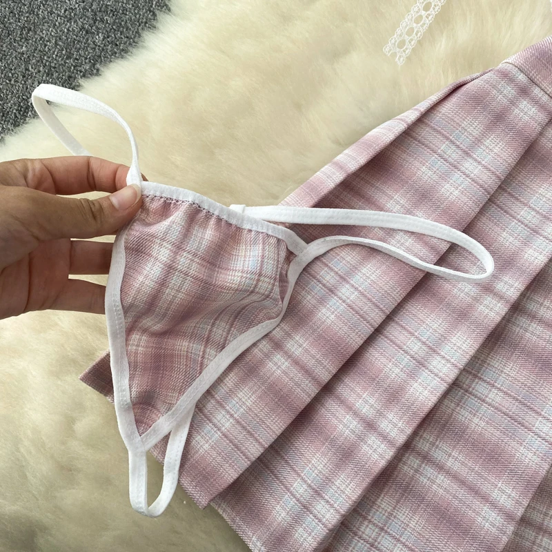 SINGREINY Japonês JK Uniforme Ternos Sexy 2023 Alças Top + Vestido Plissado Cosplay Mulheres Roupa Interior Preppy Erótico Duas Peças Conjuntos SINGREINY Japonês JK Uniforme Ternos Sexy 2023 Alças Top + Vestido Plissado Cosplay Mulheres Roupa Interior Preppy Erótico Duas Peças Conjuntos