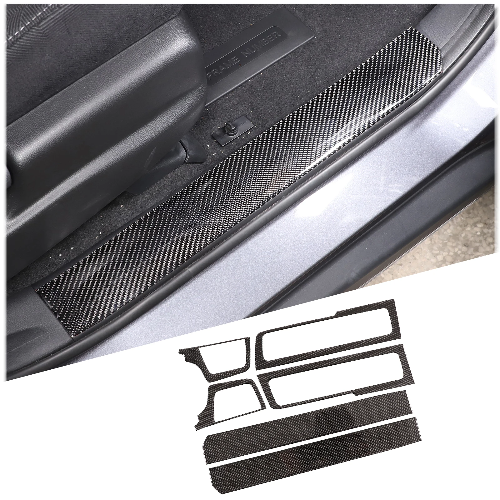 

Мягкая наклейка из углеродного волокна на Внутренний порог автомобиля, Защитная Наклейка для Honda Pilot 2015-2019, автомобильные аксессуары
