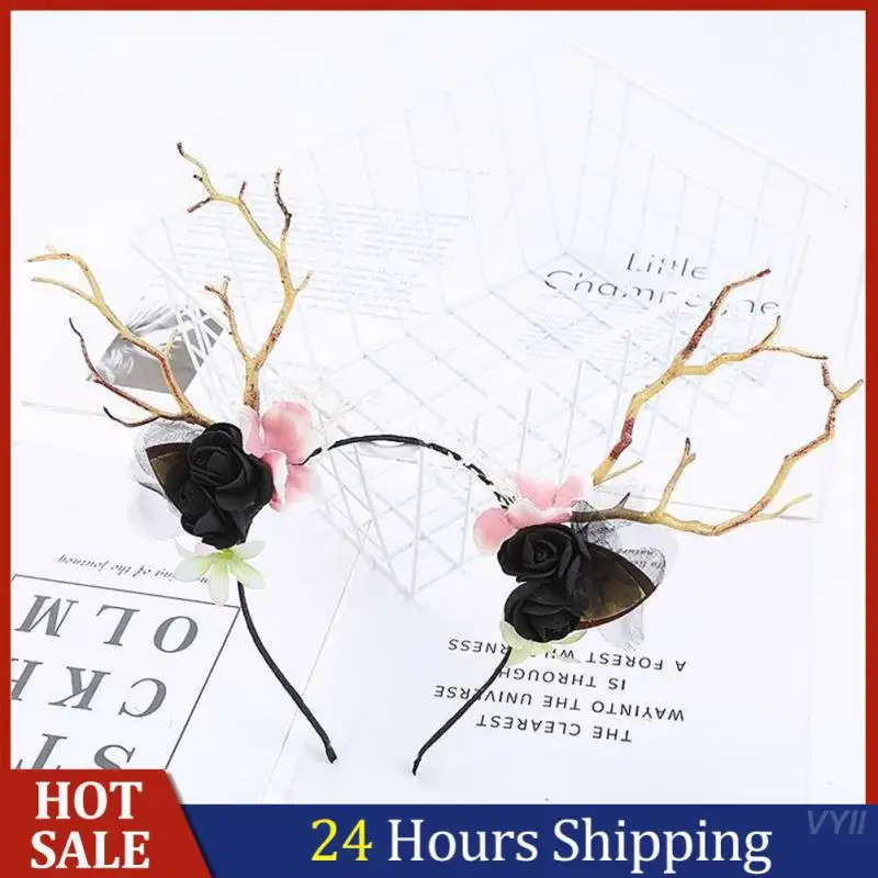 

Merry Christmas Headbands Snowflake Antler Elk Hair Band Red Decorations New Year Decor Women Classic Red Accessories Gifts