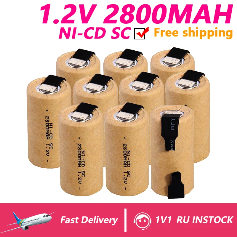2-20pcs Screwdriver Electric Drill SC Batteries 1.2V 2800mah Sub C Ni-Cd Rechargeable Battey With Tab Power Tool NiCd SUBC Cells 
2-20pcs Screwdriver Electric Drill SC Batteries 1.2V 2800mah Sub C Ni-Cd Rechargeable Battey With Tab Power Tool NiCd SUBC Cells
