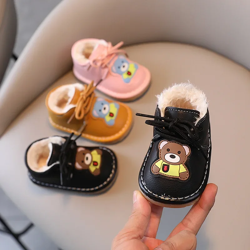 

Детская Хлопковая обувь, зимняя обувь для мальчиков и девочек 1-2-3 лет, обувь для малышей, бархатная утепленная мягкая подошва, детская обувь