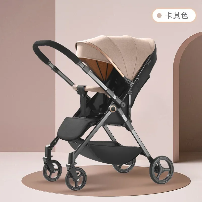 

Can sit and lie down two-way ultra-light portable folding high landscape four-wheeled shock absorber baby stroller