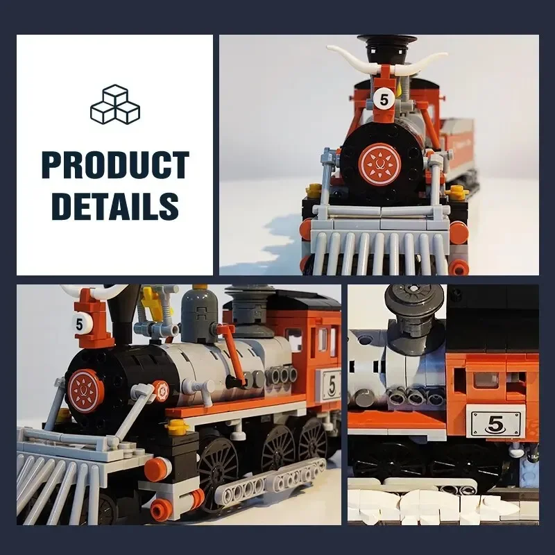 853PCS Steam Train Building Blocks City Vehicle Western Snow Train Track Assemble Model Bricks Toys Christmas Gifts For Children 853PCS Steam Train Building Blocks City Vehicle Western Snow Train Track Assemble Model Bricks Toys Christmas Gifts For Children