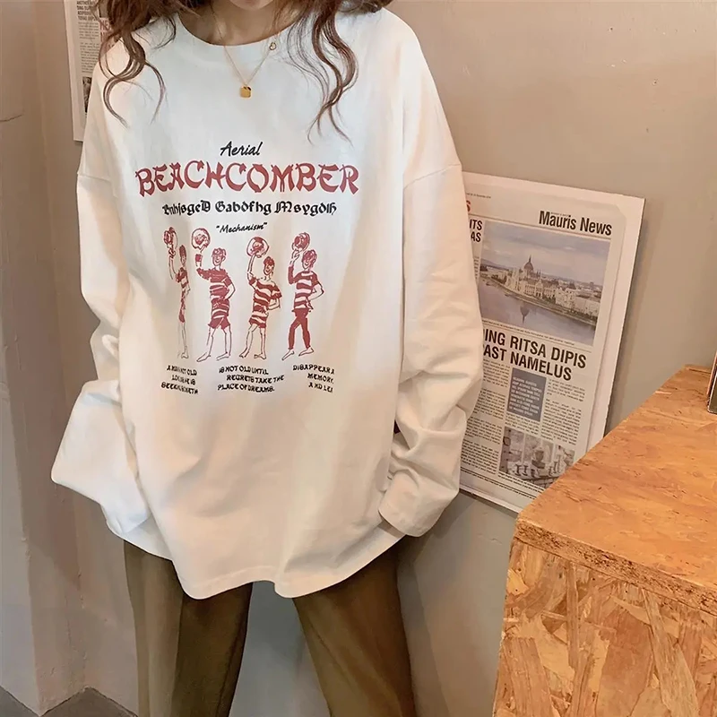 Zoki 100% Cotton Printing Women T Shirts Summer Bf Thin All Match Preppy Long Sleeve Casual Tops Harajuku 4Xl Loose Hoodie
Zoki 100% Cotton Printing Women T Shirts Summer Bf Thin All Match Preppy Long Sleeve Casual Tops Harajuku 4Xl Loose Hoodie