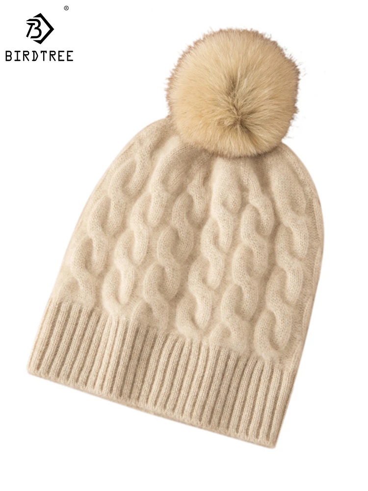 Birdtree 70%Wool 30%Cashmere Twist Woven Beanie Domed Solid Color Warm Furball Versatile Commute Knit Hat Autumn Winter A3N405QD
Birdtree 70%Wool 30%Cashmere Twist Woven Beanie Domed Solid Color Warm Furball Versatile Commute Knit Hat Autumn Winter A3N405QD
