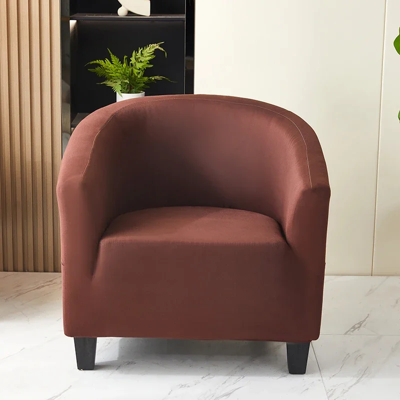 

Solid Color Spandex Sofa Cover Relax Stretch Single Seater Club Couch Slipcover for Living Room Elastic Armchair Protector Cover