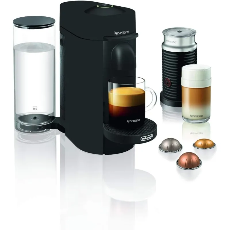 

Кофемашина Nespresso VertuoPlus Deluxe от De'Longhi с пенообразователем для молока, 5 унций, матовый черный