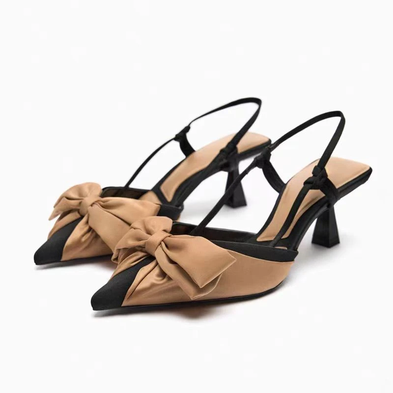 TRAF Khaki Bow Slingbacks Kitten Heels New Point Toe Mid Heel Pumps Sandals For Woman Fashion Sweet Black Strap Women Shoes
TRAF Khaki Bow Slingbacks Kitten Heels New Point Toe Mid Heel Pumps Sandals For Woman Fashion Sweet Black Strap Women Shoes