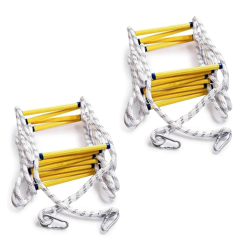 

HOT-2X 6.5Ft Flexible Ladder Rope Ladder Insulated Ladder Rescue Ladder Rock Climbing Anti-Skid Engineering Rope Ladder