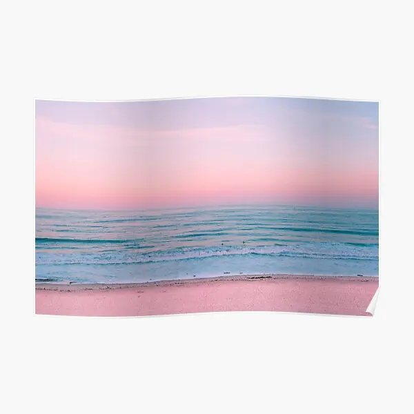 

Настенный постер розового океана с закатом, современное художественное изображение комнаты, домашнее украшение, винтажная роспись, Декор, забавный, без рамки