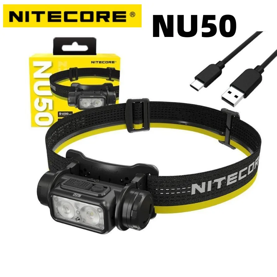 

NITECORE NU50 Headlamp 1400 Lumens Lightweight USB-C Rechargeable White Red Light Headlight Lantern Camping Built-in Battery