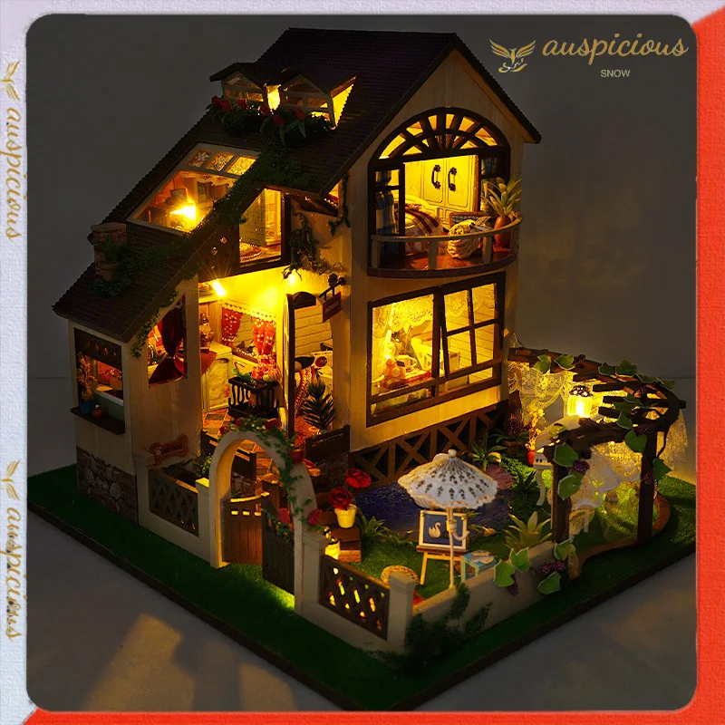 

Деревянная хижина Tb24 Monet's Lake ручная сборка модель дома украшение креативный Новогодний подарок для подруги Qixi на день рождения