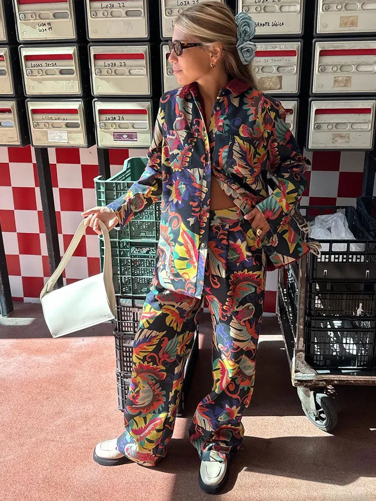 Vintage Elegant Printing Blouse 2 Piece Set Casual Long Sleeve Shirt Tops Wide Leg Pants Outfits Spring Autumn Fashion Sets
Vintage Elegant Printing Blouse 2 Piece Set Casual Long Sleeve Shirt Tops Wide Leg Pants Outfits Spring Autumn Fashion Sets