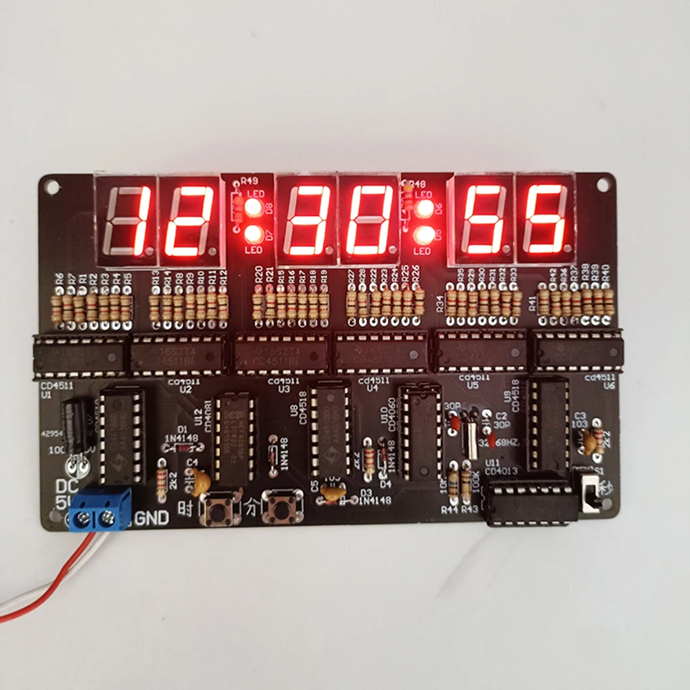 6-digit electronic DIY Clock Kit Auto Display Time timing Soldering Practice Kit for Students and Diyers DC 5V CD4518
6-digit electronic DIY Clock Kit Auto Display Time timing Soldering Practice Kit for Students and Diyers DC 5V CD4518