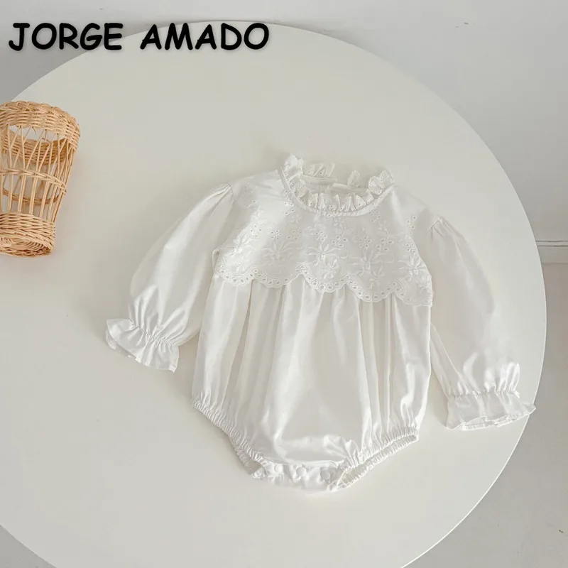 New Spring Autumn Baby Girl Retro Bodysuit Agaric Edge Hollow Out O-neck Long Sleeve Jumpsuit Newborn Princess Clothes E6629
New Spring Autumn Baby Girl Retro Bodysuit Agaric Edge Hollow Out O-neck Long Sleeve Jumpsuit Newborn Princess Clothes E6629