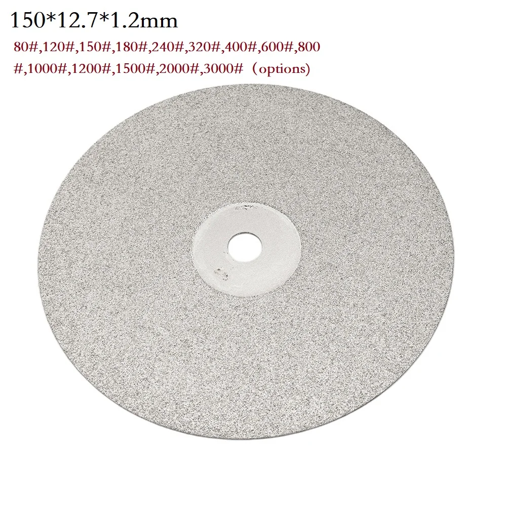 

1pcs Diamond Coated Wheel 6" 150mm Grit80-3000 Lapping Disc Flat Lap Wheel Pack For Grinding Gemstone Jewelry Glass Rock