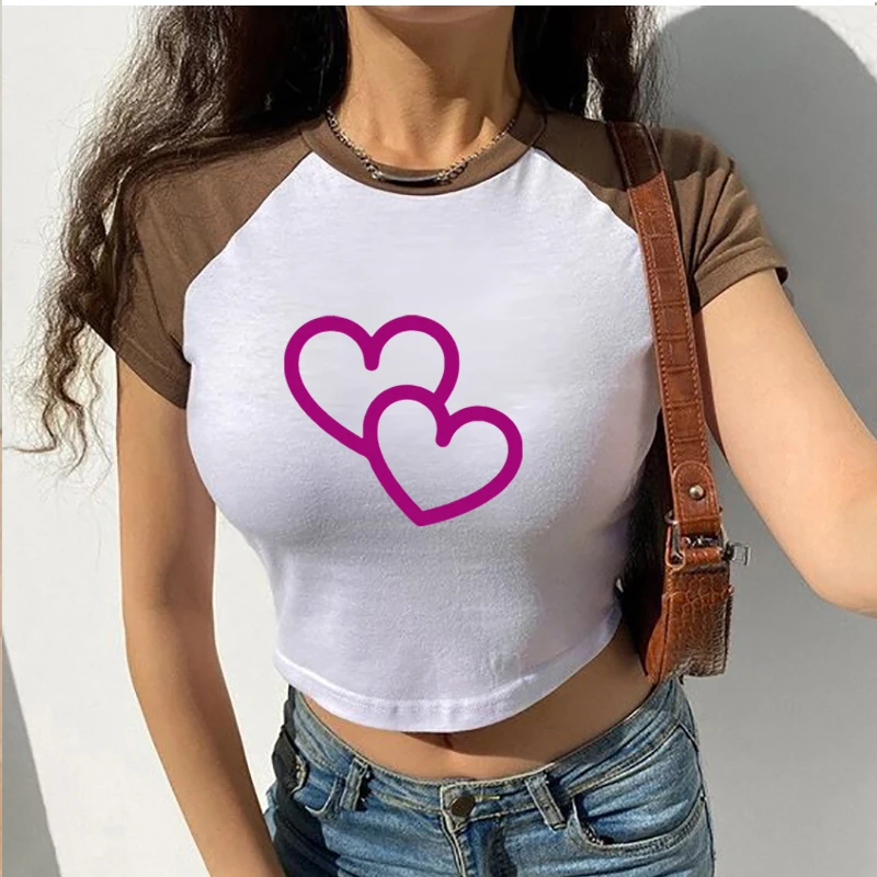 

Сексуальные женские повседневные укороченные топы с графическим рисунком для девочек, футболка на заказ, волшебные гранж топы, сексуальная облегающая Детская футболка с круглым вырезом, милая уличная одежда