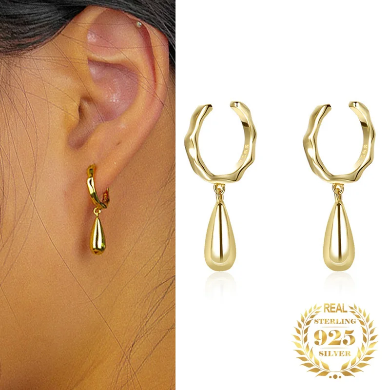 Fashion Jewelry Water Drop Shape Ear Cuff Women Earring Cuff 925 Sterling Silver Gold Plated 2022
Fashion Jewelry Water Drop Shape Ear Cuff Women Earring Cuff 925 Sterling Silver Gold Plated 2022