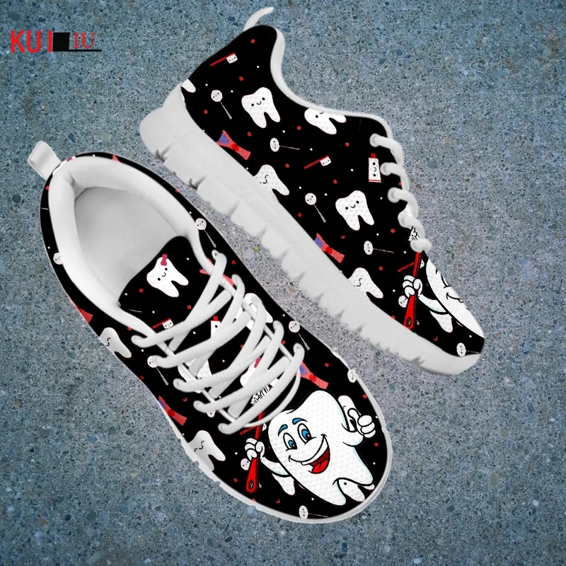 KUILIU Funny Breath Teeth Cartoon Flats Shoes Women Casual Autumn Black Mesh Lace Up Sneakers Female Fashion Breathable Footwear
KUILIU Funny Breath Teeth Cartoon Flats Shoes Women Casual Autumn Black Mesh Lace Up Sneakers Female Fashion Breathable Footwear