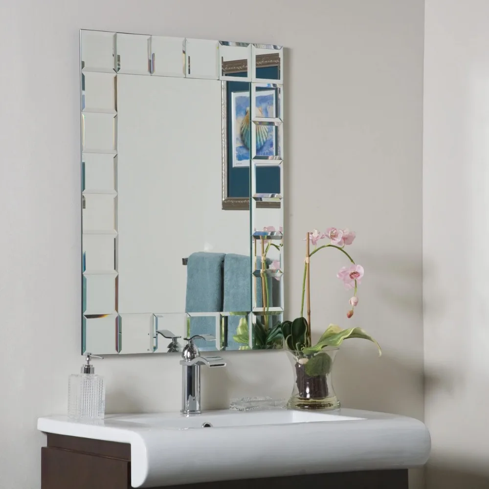 

23.6" X 31.5" Rectangular Modern Frameless Wall Mount Bathroom Mirror Hangs Both Waysfreight Free Mirrors Full-body