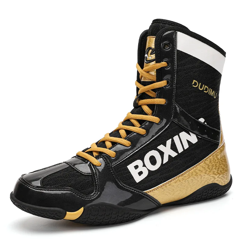 

Boxing Shoes Comprehensive Sports Training Boots Indoor Squat Men's High Top Wrestling Sneakers Fitness Gym Weightlifting Combat