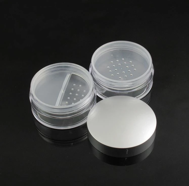 50ml Silver Empty Makeup Jar Container Powder Cake Box Clear Plastic Loose Powder Jar Cosmetic Packing Jar With Sifter SN1427
50ml Silver Empty Makeup Jar Container Powder Cake Box Clear Plastic Loose Powder Jar Cosmetic Packing Jar With Sifter SN1427