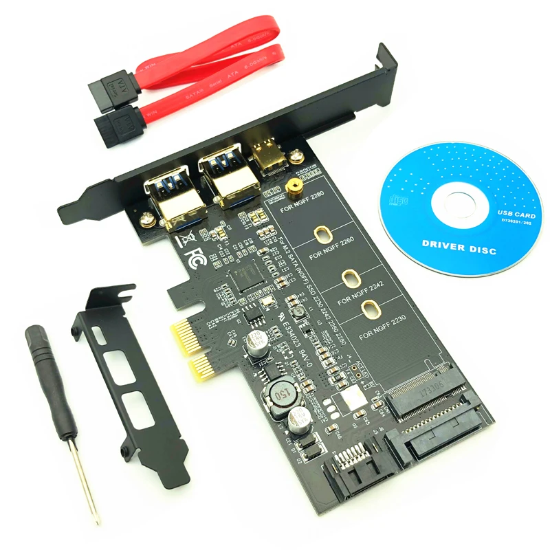 USB 3,0 PCI Express Райзер-карта, двойной порт USB 3,1 + 1 порт USB 3.0 Type-C + M.2 адаптер NGFF M2 SATA SSD B Ключ к PCI-E контроллеру
USB 3,0 PCI Express Райзер-карта, двойной порт USB 3,1 + 1 порт USB 3.0 Type-C + M.2 адаптер NGFF M2 SATA SSD B Ключ к PCI-E контроллеру