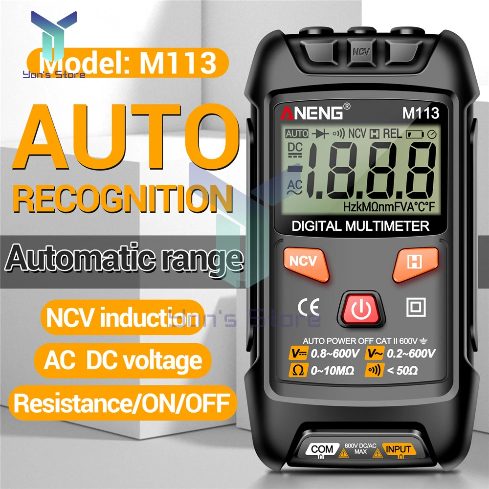 1Pcs ANENG M113 Automatic Professional Digital Multimeter 1999 Counts Auto AC/DC Votage Tester Ohm Current Ammeter Detector Tool
1Pcs ANENG M113 Automatic Professional Digital Multimeter 1999 Counts Auto AC/DC Votage Tester Ohm Current Ammeter Detector Tool
