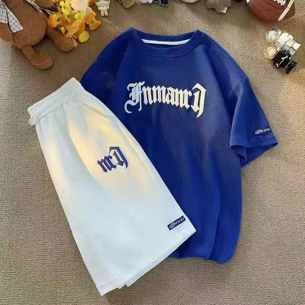 Men Sportswear Set Men's Summer Sportswear Set With O-neck T-shirt Elastic Waist Shorts Letter Print Adjustable Drawstring Wide
Men Sportswear Set Men's Summer Sportswear Set With O-neck T-shirt Elastic Waist Shorts Letter Print Adjustable Drawstring Wide