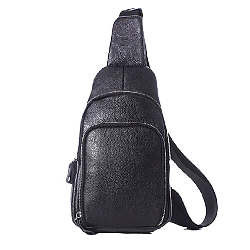 

AETOO New commuter leisure one shoulder baotou layer cowhide fashion chest bag Korean version satchel student Fanny pack leisur