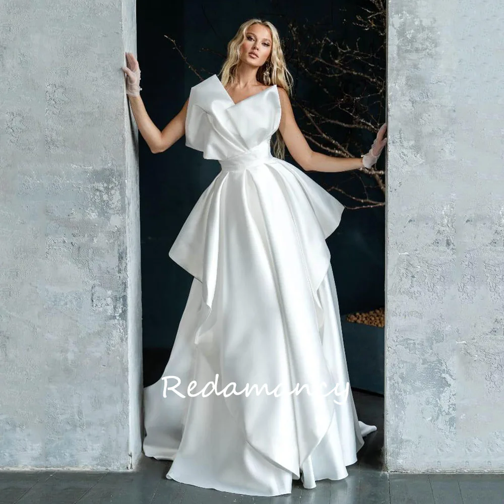Redamancy Simple One Shoulder Pleat Satin A-LINE Wedding Dresses 2024 Backless Slim vestidos de novia wedding dresses for woman
Redamancy Simple One Shoulder Pleat Satin A-LINE Wedding Dresses 2024 Backless Slim vestidos de novia wedding dresses for woman