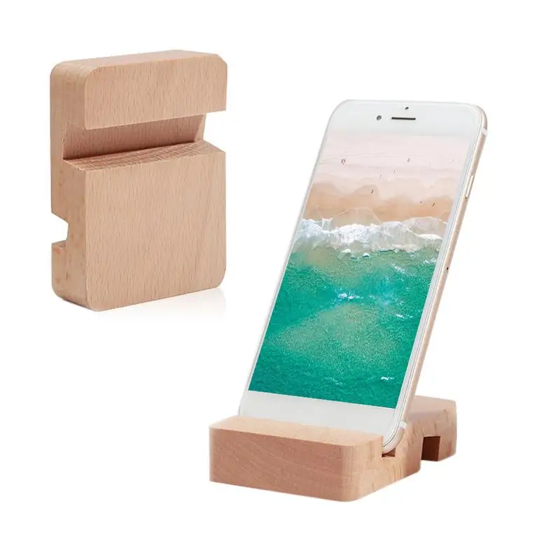 

Portable Desk Wooden Phone Holder Stable Mobile Stand Tabletop Universal Smartphone Support Bracket For IPhone 12 Pro Max 12mini