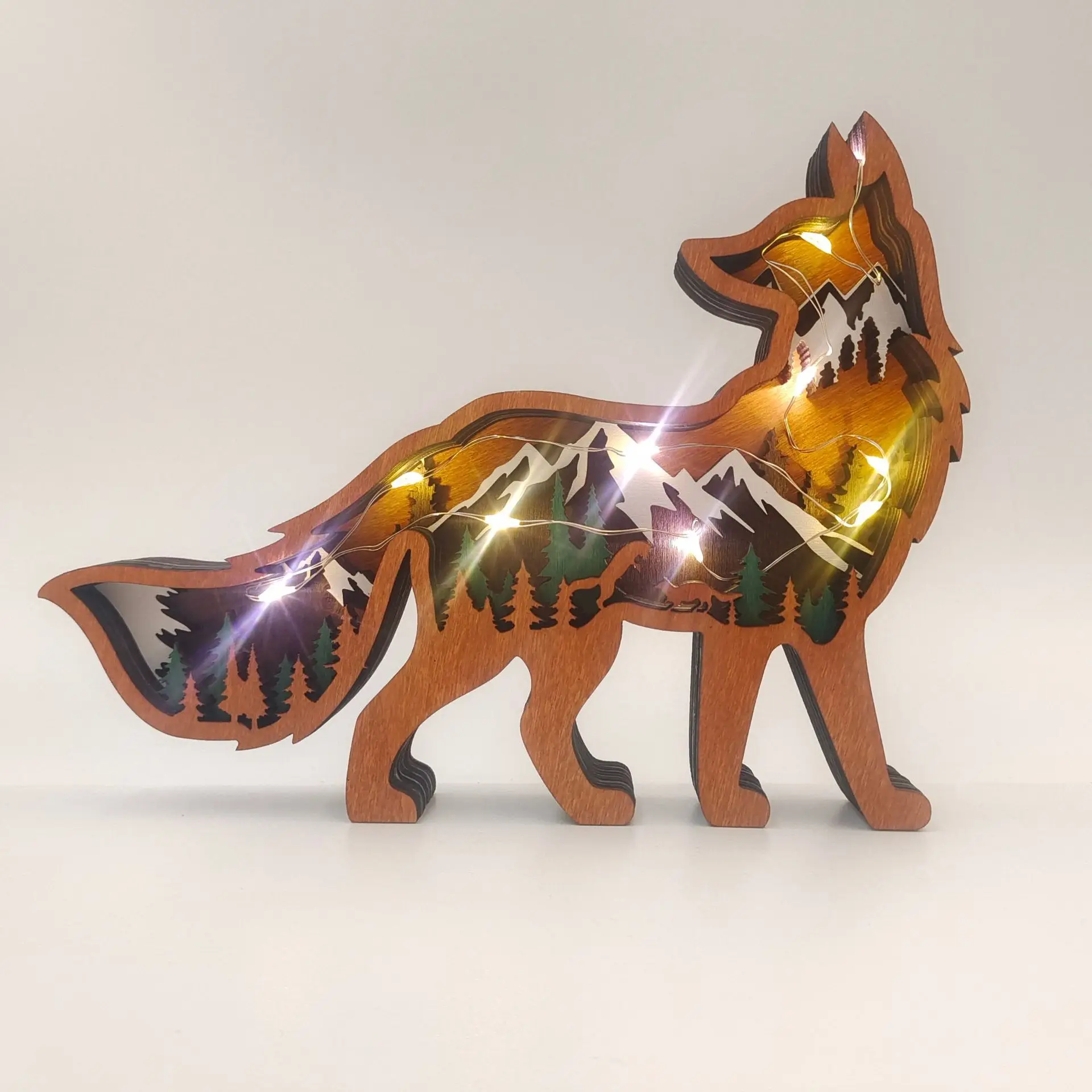 Cute Animal Shape Wooden Table Lamp Glowing Fox Wolf with Lights Bedroom Decor LED Night Light Kid Christmas Birthday Gift
Cute Animal Shape Wooden Table Lamp Glowing Fox Wolf with Lights Bedroom Decor LED Night Light Kid Christmas Birthday Gift