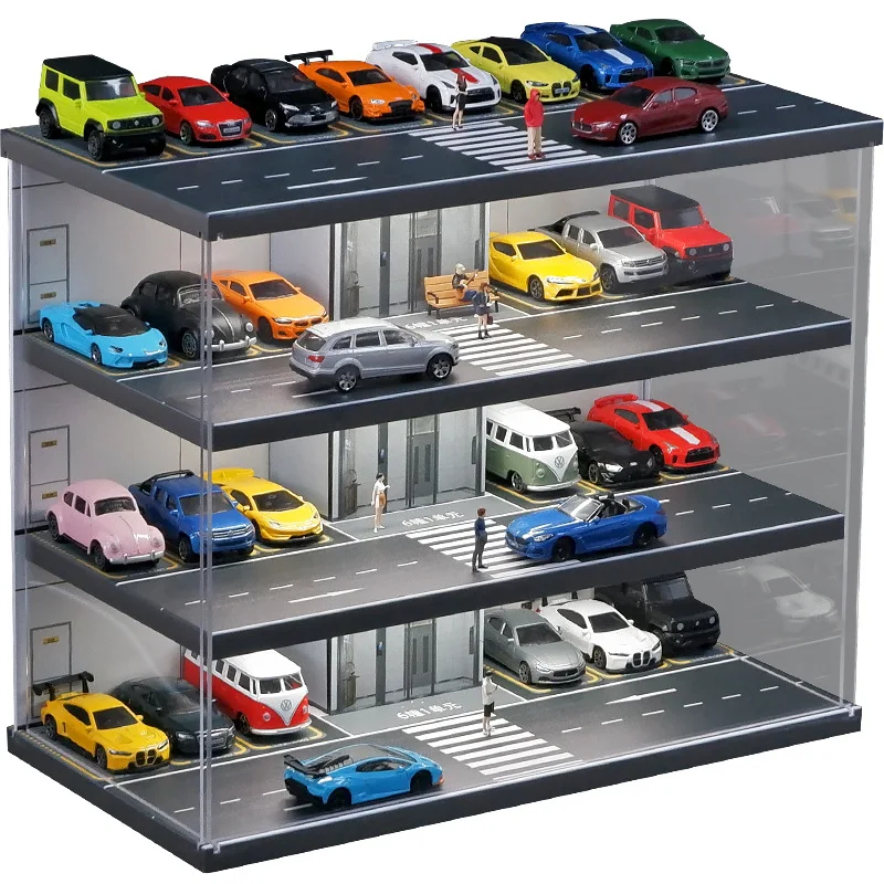 1/64 Parking lot model scene Simulation elevator series garage scene with light acrylic box display cabinet
1/64 Parking lot model scene Simulation elevator series garage scene with light acrylic box display cabinet