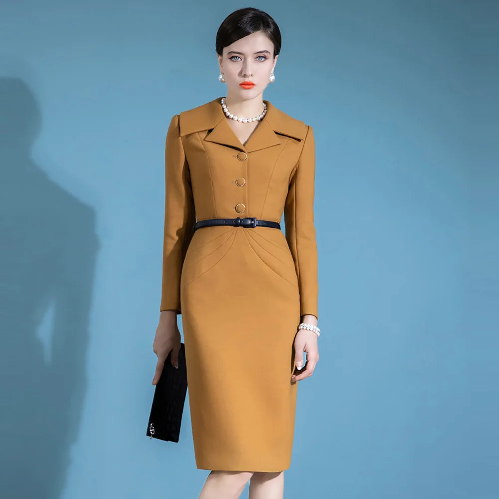 High End Famous Lady Dress New Autumn And Winter Women's Clothing Temperament Professional Slim Middle And Long Style
High End Famous Lady Dress New Autumn And Winter Women's Clothing Temperament Professional Slim Middle And Long Style