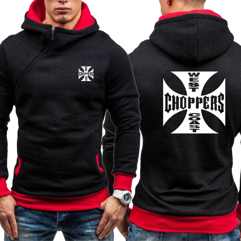

High Quality Men's Hoodie West Coast Choppers Print Hooded Jacket Fleece Sweatshirt Pullover Outwear Casual Male Streetwear