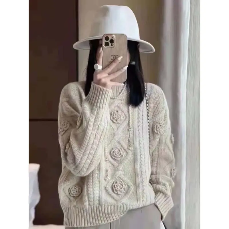 Fashion O-Neck Solid Color Loose Knitted Sweater Female Clothing Winter New Casual Pullovers All-match Tops 23 Mallzona S432c530c98fa4b1b807864ad51b414bd9 Fashion O-Neck Solid Color Loose Knitted Sweater Female Clothing Winter New Casual Pullovers All-match Tops Mallzona