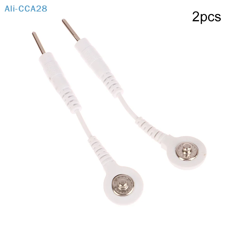 

2PCS Electrode Lead Wire Connecting Cables Plug 2.0mm Snap 3.5mm Male Connector Cable Use For Tens/EMS Massage Machine Device