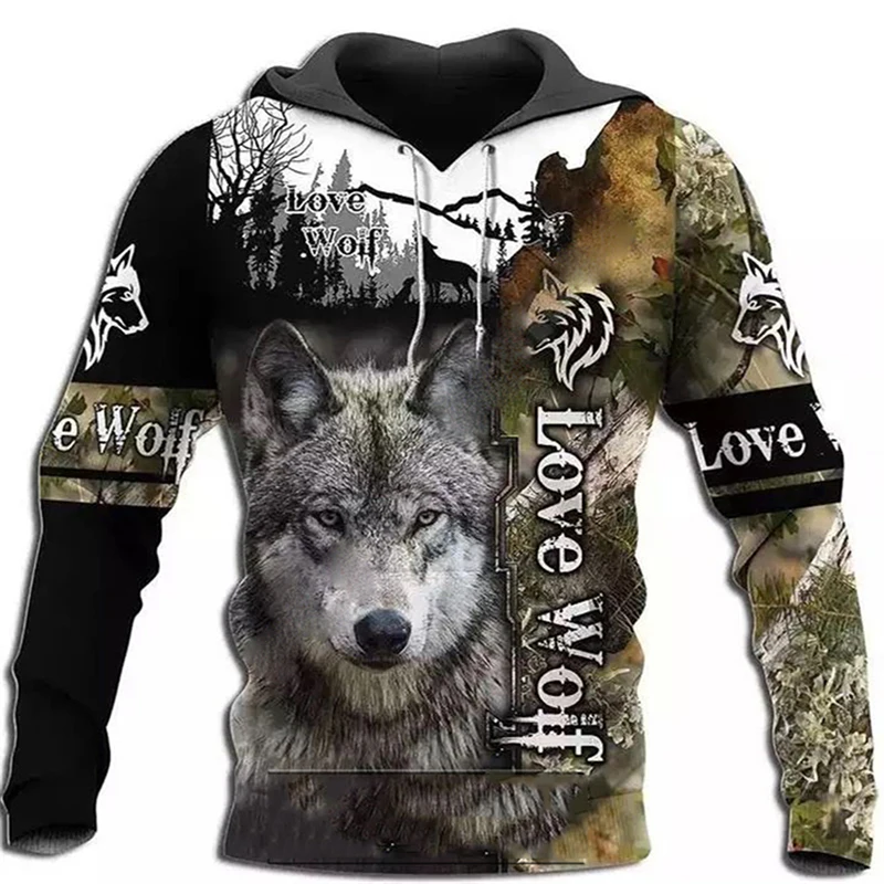 

2022 New Fashion Wolf 3D All Over Printed Hoodies Mens Hooded Sweatshirt Unisex Pullover Casual Jacket Tracksuit Oversized