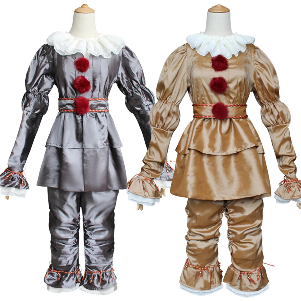 

Joker Costume Adult Horror Clown Costume Cosplay Pennywise Costume Halloween Jumpsuit Dress Horror Uniform Kids Suit