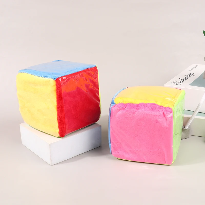 

10cm Insertable Card Square Plush Toy Cube Plastic Film Sponge Dice Children Enlightenment Teaching Aids Multicolor Game Dice