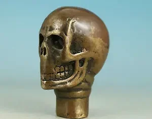 Chinese Old Asian Chinese Old Handmade Carved Skull Statue Walking Stick Head decoration brass factory outlets 
Chinese Old Asian Chinese Old Handmade Carved Skull Statue Walking Stick Head decoration brass factory outlets