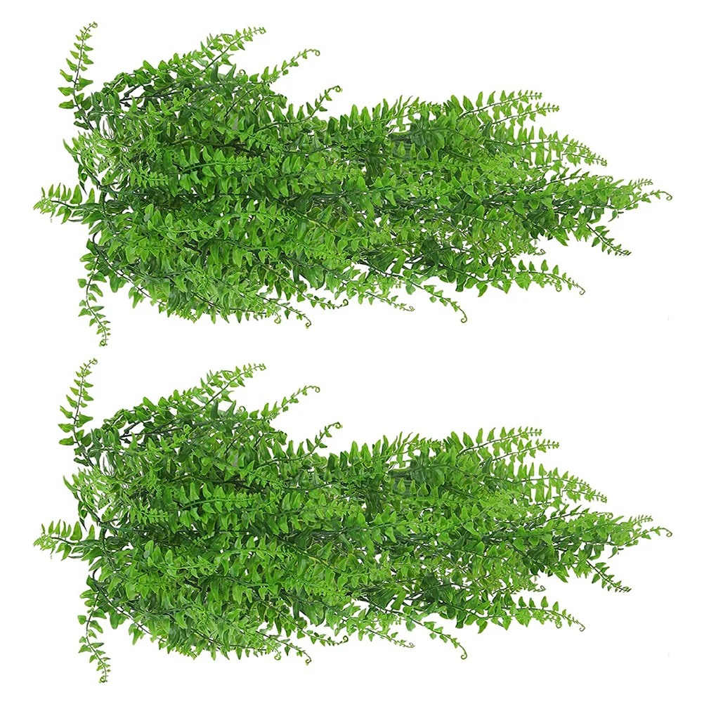 

2 Pcs Artificial Green Plants Greenery Leaves Wall Fake Hanging Spring Decor Decorate Leaf