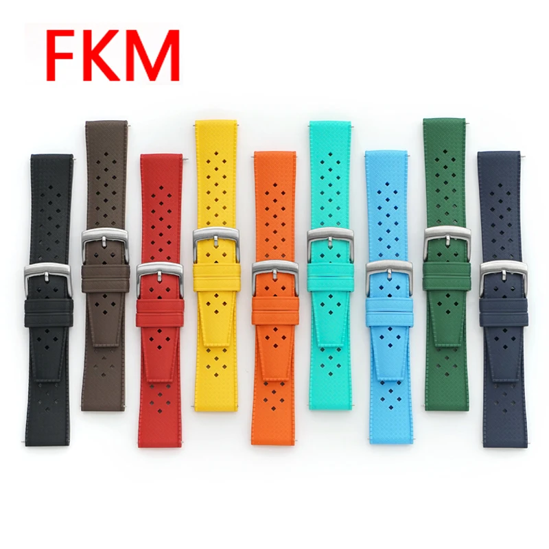 Fluoro Rubber Strap 20mm 22mm Quick Release Sport Waterproof Breathable Holes FKM Fluororubber Replace Watch Band for Men Women
Fluoro Rubber Strap 20mm 22mm Quick Release Sport Waterproof Breathable Holes FKM Fluororubber Replace Watch Band for Men Women