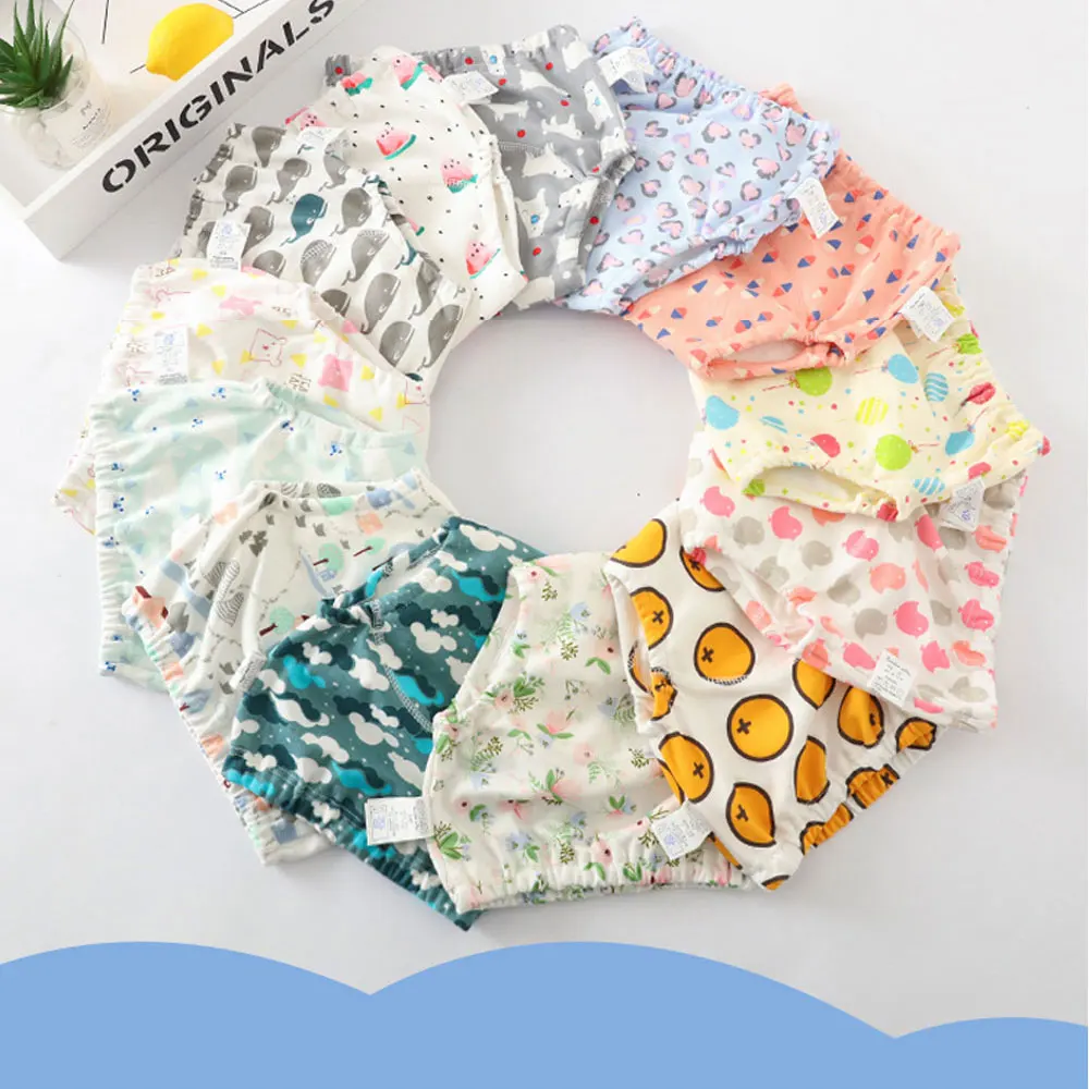Wholesale Baby Training Panties Toddler Kids Diaper Nappies Children's Underwear Reusable Panties for Toilet Training
Wholesale Baby Training Panties Toddler Kids Diaper Nappies Children's Underwear Reusable Panties for Toilet Training