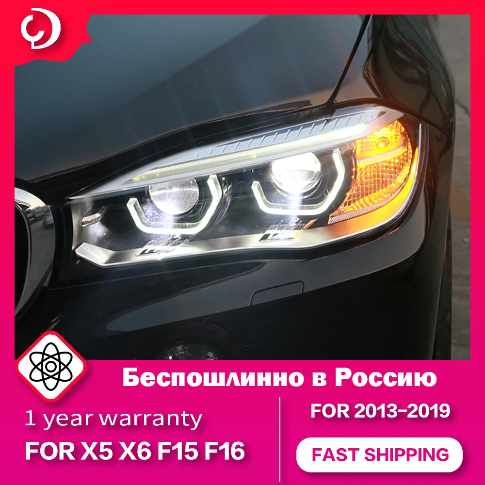 

Headlights for X5 F15 2013-2019 X6 F16 Foco Head Lamps LED DRL Running Turn Signal Led Projector Bifocal Lens Accessories