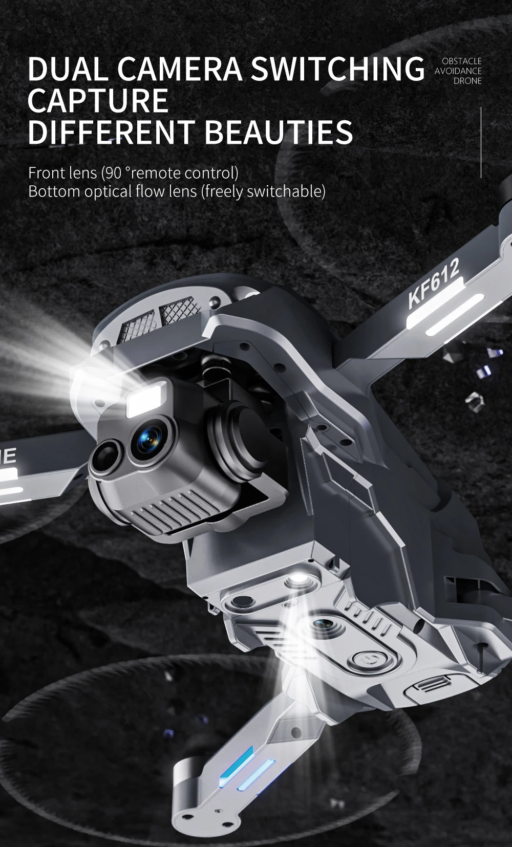 Dron profesional KF612 con cámara 4K HD para evitar obstáculos flujo óptico FPV sin escobillas RC Quadcopter para niños adultos Dron profesional KF612 con cámara 4K HD para evitar obstáculos flujo óptico FPV sin escobillas RC Quadcopter para niños adultos